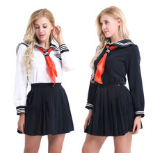 Japanese High School Girl Sailor Uniform Suit Cosplay Costume Dress Long Sleeve Anime Jigoku Shojo Hell Girl Enma Ai Cosplay 2024 - buy cheap