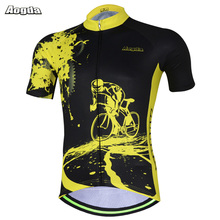 Aogda Men's Cycling Shirt Maillot Ciclismo Summer Breathable Mtb Road Bicycle Clothing Short Sleeve Cycling Jersey Black Yellow 2024 - buy cheap