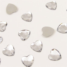 12mm 1000pcs Heart Design Acrylic Rhinestone, Crystal Cabochons beads, Diy For wedding party,Jewelry decoration 2024 - buy cheap