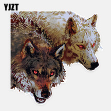 YJZT 13.5CM*14CM Personalized Animal Wolf PVC Decal Car Sticker Decoration Car Accessories 5-0872 2024 - buy cheap