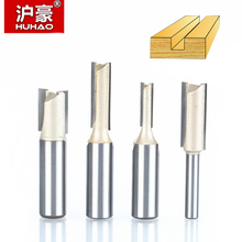HUHAO 2pcs/lot 1/4" 1/2"Shank 2 Flute Straight Bit Woodworking Tools Router Bit for Wood Tungsten Carbide Endmill Milling Cutter 2024 - buy cheap