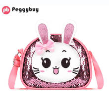 Cute Sequins Rabbit Pattern Shoulder Handbags Leather Kids Crossbody Bags Baby Girls School Shoulder Bags Children Cute Handbaga 2024 - buy cheap
