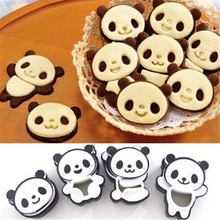 4 Pçs/set Plástico Panda Biscuit Stamping Molde Sanduicheira Molde Cortadores de Biscoito de Chocolate Doces Do Casamento de Fermento Ferramentas de Pastelaria 2024 - compre barato