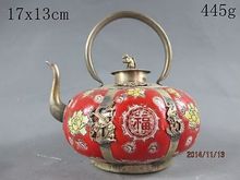 China bule coleção artesanal porcelana vermelha, tampa macaco de prata decoração de jardim 100% real tibetano prata bronze 2024 - compre barato