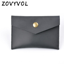 ZOVYVOL Genuine Leather RFID Blocking Zipper Card Holder Credit Cart Wallet Mini Slim Wallet Card & Id Holders Man Business 2024 - buy cheap