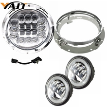 Faro LED de 7 pulgadas para motocicleta, conjunto de luces de paso antiniebla 4,5 para Touring Road King, Ultra Classic Electra 2024 - compra barato