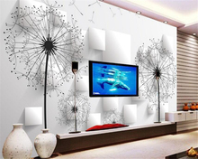 Beibehang-papel tapiz personalizado 3D, caja con diente de león, murales de fondo como de TV para paredes 2024 - compra barato
