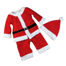 Velvet Boys Girls Red Santa Claus Costume Christmas Party Gift Cosplay Clothes Hat Set for Kids Children dressed up Clothing 2024 - buy cheap