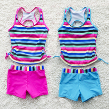 2-6Y Baby Girls Striped Swimsuits Two Pieces Swim Suits Children Swimwear Girls Bodysuit Kids Bathing Suit Tank Tops And Shorts 2024 - buy cheap
