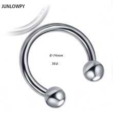 JUNLOWPY-Piercing de acero quirúrgico para nariz, aro cautivo, joya de herradura, anillos de segmento de 16g, Perno de cejas, aretes circulares 2024 - compra barato