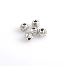 Cuentas espaciadoras de aleación de plata antigua, suministros de fabricación de joyas de forma redonda, 4,5x4,5mm, 50 piezas, YTC0073 2024 - compra barato