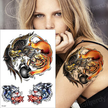 Tatuagem temporária tigre animais desenhos para homens tatuagem mangas tatuagens definir mulher sexy tatoo transferência de água tatuagem braço coruja cão menino 2024 - compre barato
