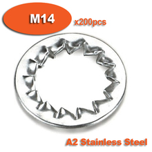 200pcs DIN6798J M14 Stainless Steel A2 Internal Serrated Lock Washers Washer 2024 - buy cheap