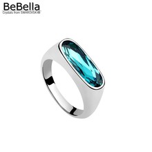 Bebella anel de cristal de luxo, para dedo, com cristais, de swarovski, joias de moda para meninas, presente de casamento de natal 2024 - compre barato