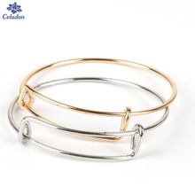 10pcs 50mm Gold/Rhodium Plated Adjustable Wire Bracelets Blanks, Expandable Wiring Bangle Bracelet for Women Jewelry Handmade 2024 - buy cheap