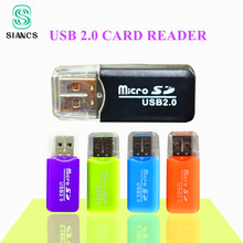 SIANCS цветной внешний кард-ридер, мини USB 2,0 кард-ридер для tf-карт для ПК MP3 MP4 плеер usb-хаб адаптер 2024 - купить недорого