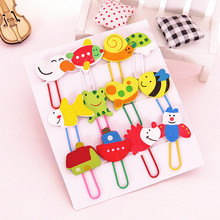 12 PCS Student Cartoon Wooden Clips Painted Cute Animal Paperclip Bookmarks Clips Learning Office Supplies a Set of 12 Colors 2024 - buy cheap