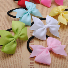 2 Pc Elastic Hair bands High Quality  Hair  Ribbon Bows Baby Girls Hair Elastics Kids Hair Rubber Bands Children Headwear 2024 - buy cheap