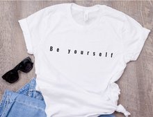 Skuggnas-Camiseta "Be yourself", ropa de calle, camiseta Tumblr a la moda, camisetas estéticas de los 90, envío directo 2024 - compra barato