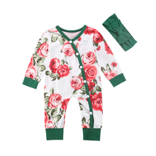 Citgeett, mono de manga larga con botones para bebé recién nacido, conjunto informal de ropa con diadema de otoño para bebé 2024 - compra barato