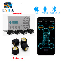BLE TPMS Car Bluetooth TPMS Tire Pressure Temperature Alarm System with 4 Sensors support both Android and IOS phone 2024 - buy cheap