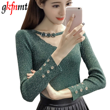 gkfnmt Autumn Winter Sweater Women 2017 Knit High Elastic Sexy V-Neck Women Sweaters And Pullovers Female Tricot Pull Femme Tops 2024 - buy cheap