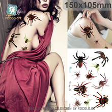 Tatuagem temporária arte corporal à prova d'água, tatuagem para homens e mulheres design de aranha sexy terror, adesivo de braço grande sc2934 2024 - compre barato