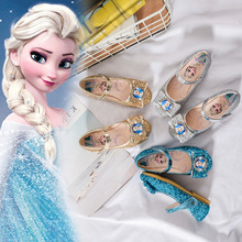 Disney 2019 new Frozen Princess shoes Little girl single shoes children's soft bottom Bow flat shoes EU size 25-36 2024 - buy cheap