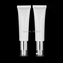 30G White Plastic Hose with Pressed Airless Pump, Cosmetic Foundation Sunscreen Sunblock Packaging Tube, Soft Bottle, 50pcs/Lot 2024 - buy cheap