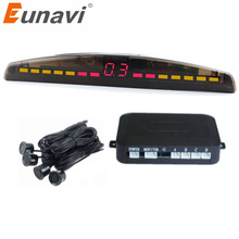 Eunavi-sensor de estacionamento com luz de led, 12v, 4 sensores, 22mm, sistema de monitoramento de radar com visor de retroiluminação para assistência de ré 2024 - compre barato