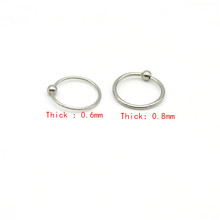 Surgical Steel Hoop Nose Ring Ball Closure Lip Ear Nose Eyebrow Universal Piercing Cartilage Earring Tragus 0.6mm Thin 0.8mm 18G 2024 - buy cheap