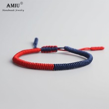 AMIU Tibetan Buddhist Lucky Charm Tibetan Bracelets & Bangles For Women Men Handmade Knots Colorful Rope Christmas Gift Bracelet 2024 - buy cheap