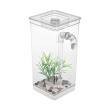 Mini Aquarium Fish Tank With LED Lamp Light Fish Fighting Cylinder Self Cleaning Small Fish Tank Acrylic Desk Aquarium Box 2024 - buy cheap