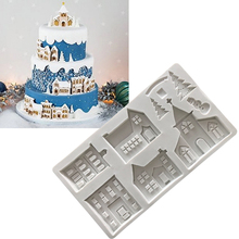 Navidad casa de jengibre molde de silicona molde Fondant pastel Chocolate caramelo silicona decoración molde herramientas 2024 - compra barato