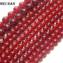 Meihan-Cuentas redondas sueltas de ágata roja Natural, piedra semipreciosa para fabricación de joyas, diseño de pulsera, collar, diy, venta al por mayor 2024 - compra barato