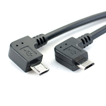 Левый угол 90 градусов Micro USB кабель «Папа-папа» конвертер OTG адаптер шнур 25 см кабель 2024 - купить недорого