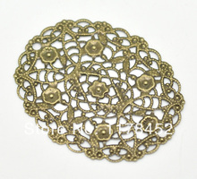 -30 Bronze Tone Filigree Flower Wraps Jewelry Findings Connectors 5x4cm(W02623) 2024 - buy cheap