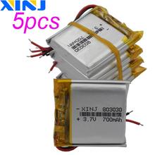 Xinj-bateria de polímero de lipo li 3.7v e 700mah para relógios mp4, com câmera, reprodutor de música, alto-falante, 5 peças 2024 - compre barato