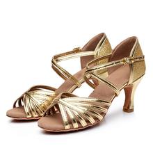 Gold/Silver Latin Dance Shoes Woman Tango Dancing Shoes Girls Women Ballroom Latin Shoes Ladies Dance Sneaker Heel 5CM /7cm A114 2024 - buy cheap