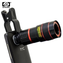 Мобильный телефон Apexel 8x Zoom, объектив телескопа для iPhone 7 8 6 Plus, Универсальный объектив камеры для Samsung s9 xiaomi redmi 2024 - купить недорого