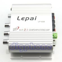Prata de Lepai LP-838 HIFI 2.1 amplificador de áudio AMP 25Wx2 + 45 W baixo 2024 - compre barato