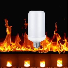 Светодиодная лампа с эффектом пламени, 3 режима + датчик силы тяжести, E27 /E26, 7 Вт 2024 - купить недорого