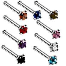 Utimtree Hot Stainless Steel Straight Barbell Nose Rings Piercing Body Jewelry Clear CZ Zircon Ear Tragus Cartilage High Quality 2024 - buy cheap