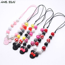 MHS.SUN 1PC Fashion cartoon pendant necklace baby chunky bubblegum beads necklace diy rope chain jewelry for girls lovely gift 2024 - buy cheap