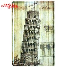 [Mike86] torre de pisa itália pintura de metal retro decoração da parede do vintage estanho assinar arte A-457 mix order 20*30 cm 2024 - compre barato