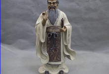 song voge gem S0067 16 China Folk Pottery WuCai porcelain Famous Confucius Kong Zi KongZi God Statue 2024 - buy cheap