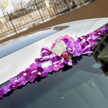 2019 NEW Simulation silk flowers car decora car roof garland wedding decoration 4 colors 2024 - buy cheap
