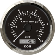 KUS High quality 85mm GPS speedometer 0-15knots with mating antenna 12V 24V with backlight 2024 - buy cheap
