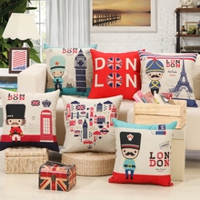 Cartoon Series Cushion Cover Linen Cotton Soft England Style Home Decor Pillow Case 45x45cm Pillow Cover 2024 - buy cheap