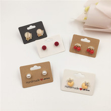 2 size 100 pcs mini Earring Cards handmade with love Colorful earring cards Hanging Jewelry display cards 2024 - buy cheap